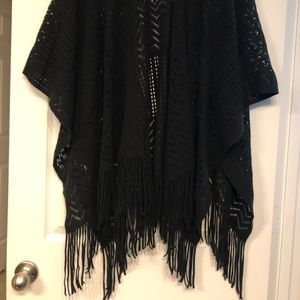 Black Fringe Shawl